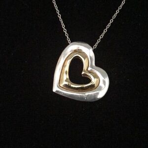 Heart in Heart Necklace Gold/Silver Tones